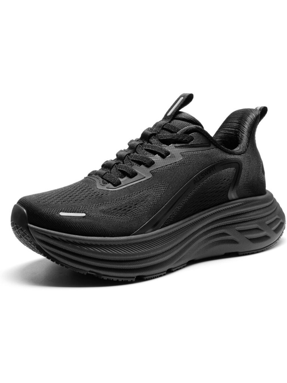 Women's Black Comfortable Cushion Non-Slip Athletic Fashion Walking Sneakers